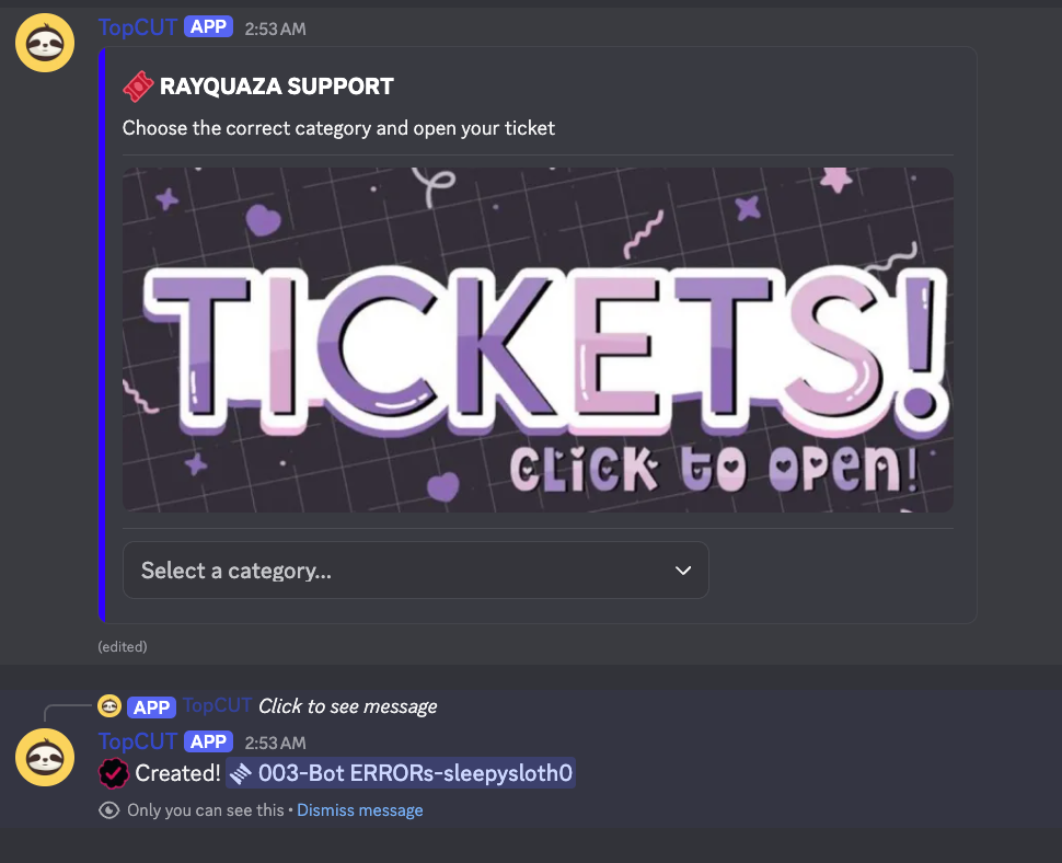 Ticket Panel